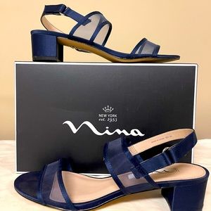 Nina - Ganice 8 1/2 Dark Blue Formal Sandals